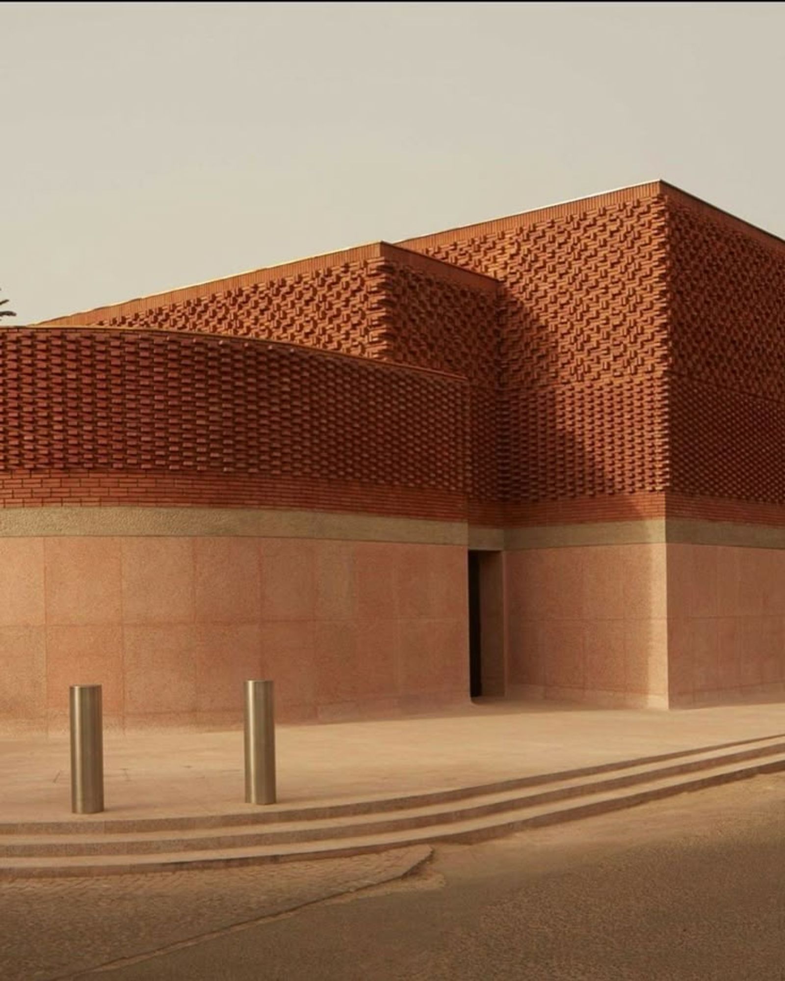 Perforated brick facade detail