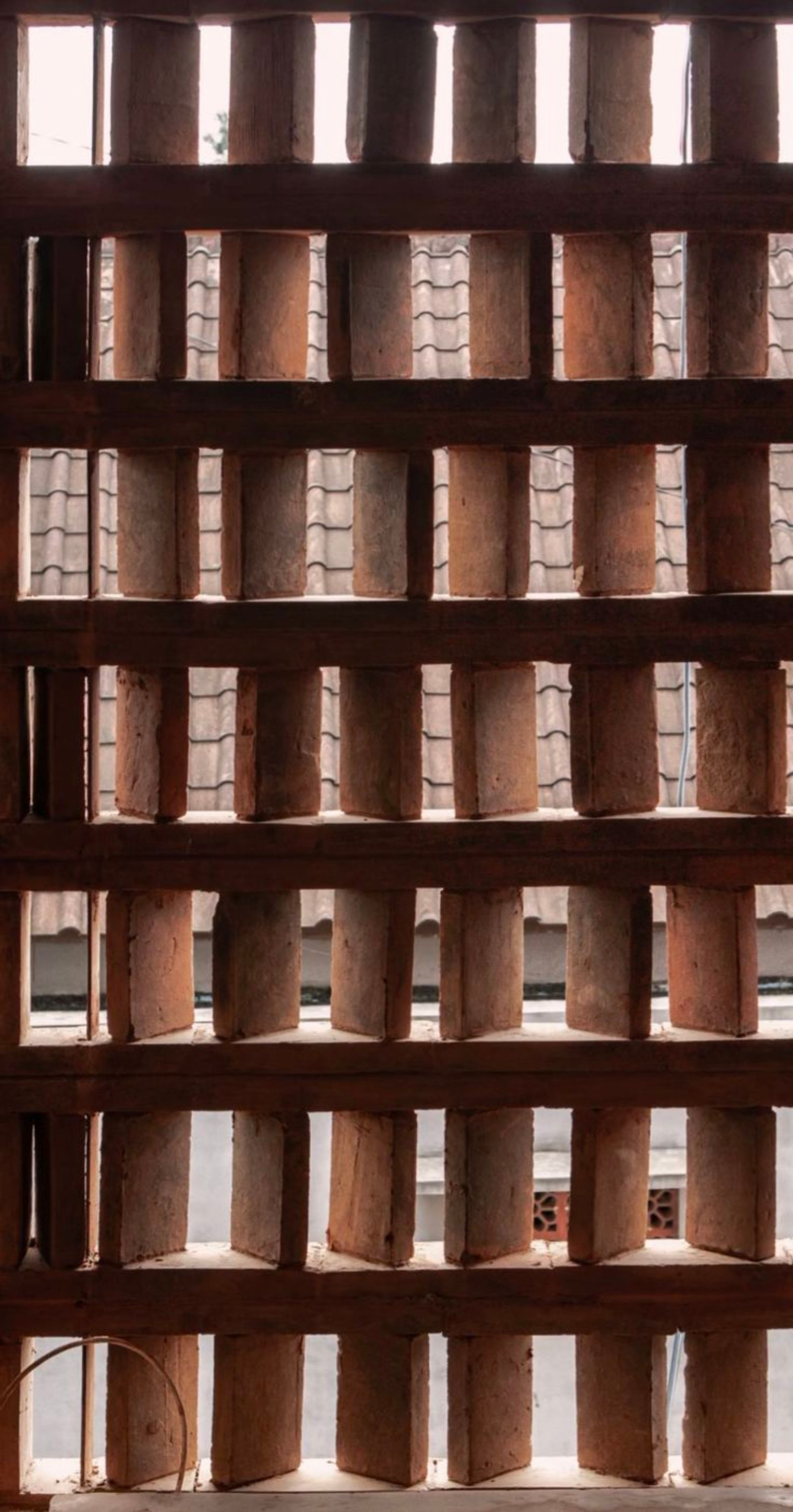 Terracotta lattice screen