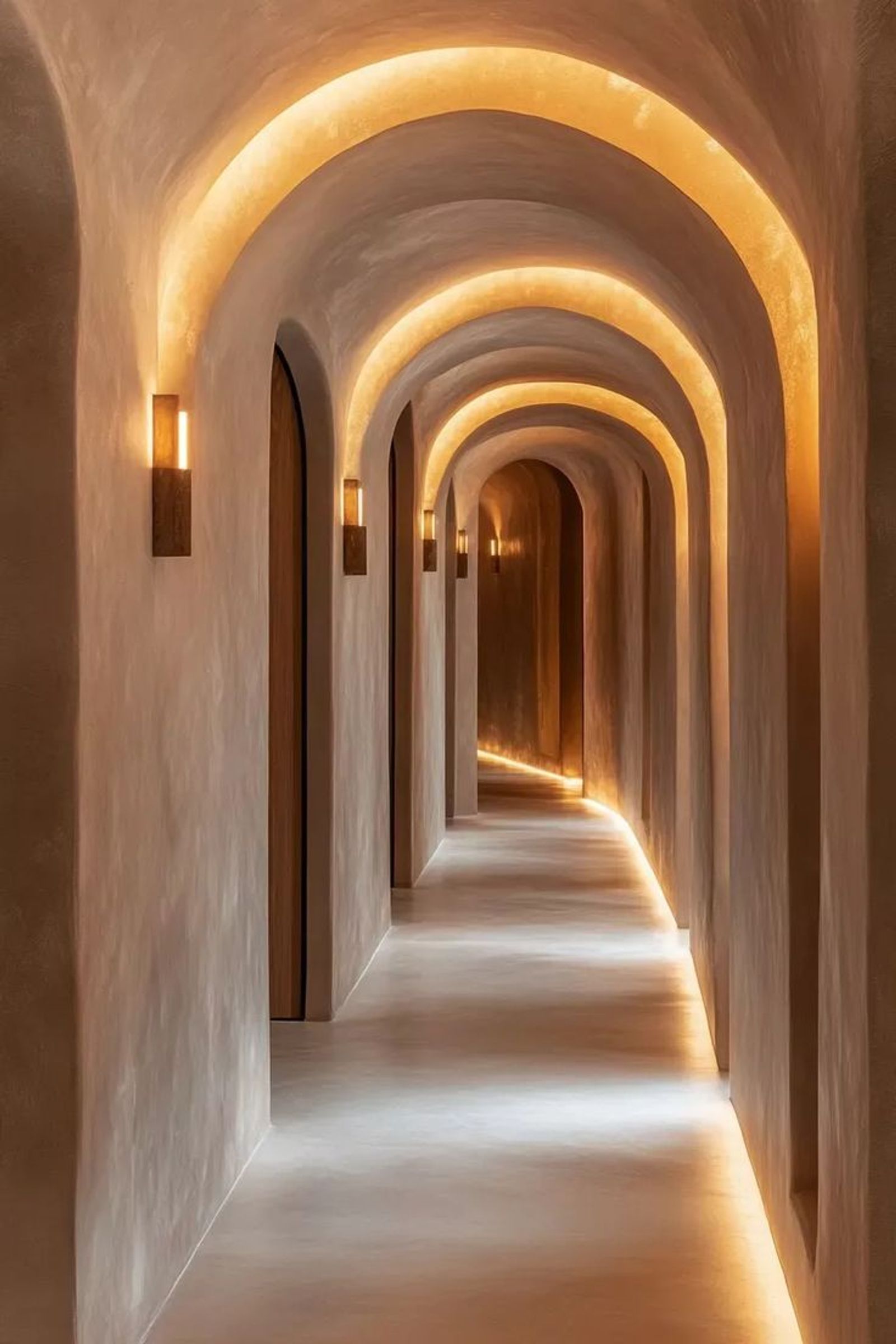 Mediterranean arched hallway